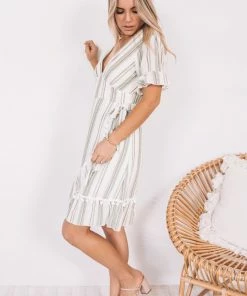 YH & Co (Chloe Yip) Brielle Dress - Green Stripe