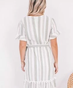 YH & Co (Chloe Yip) Brielle Dress - Green Stripe