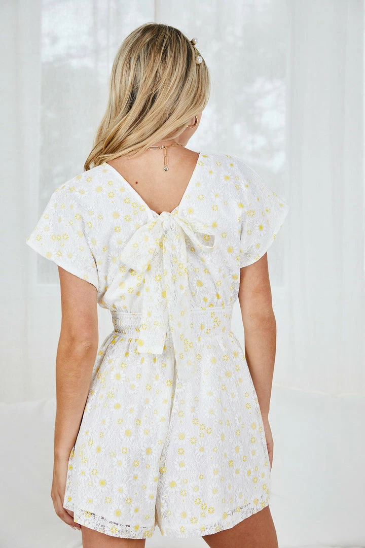 Evermore Fashion Braden Playsuit - White Floral 4 Evermore Fashion Braden Playsuit - White Floral