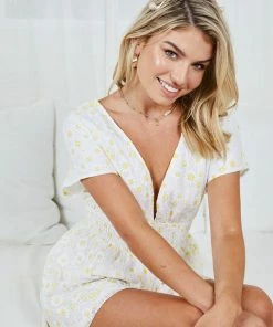 Evermore Fashion Braden Playsuit - White Floral 12 Evermore Fashion Braden Playsuit - White Floral