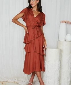 Spicy Sugar Gabbie Dress - Rust DRESSES