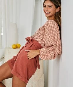 Desire Miriam Shorts - Rust