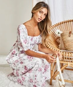 YH & Co (Chloe Yip) Lettice Dress - White Floral