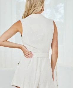 Desire CLOTHING Zaniya Playsuit - Beige