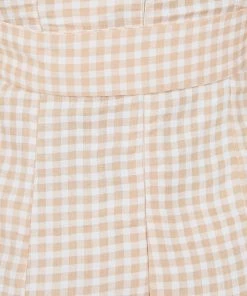 Desire Amarie Jumpsuit - Beige Gingham CLOTHING