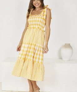 YH & Co (Chloe Yip) Margaret Dress - Orange Check