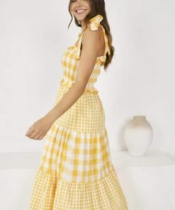 YH & Co (Chloe Yip) Margaret Dress - Orange Check