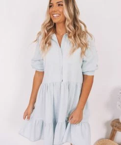 Pink Diamond Sanaz Dress - Light Blue