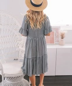WeLove Fashion Deserae Dress - Black Gingham