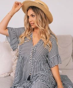 WeLove Fashion Deserae Dress - Black Gingham