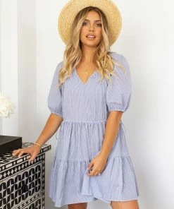 Sweetacacia Rhea Dress - Blue Stripe DRESSES
