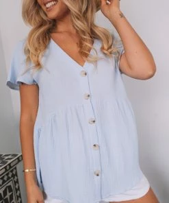 Miracle Fashion Koa Top - Blue Maternity Dresses