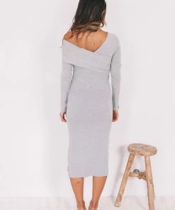 Dream House Claretta Dress - Grey Maternity Dresses