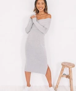 Dream House Claretta Dress - Grey Maternity Dresses