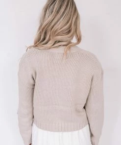 Pink Diamond CLOTHING Rachael Cardigan - Beige 12 Pink Diamond CLOTHING Rachael Cardigan - Beige