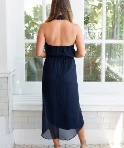 Esther Luxe Amaryllis Dress - Navy DRESSES