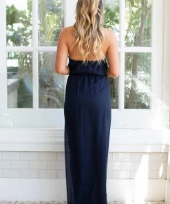 Esther Luxe DRESSES Amaryllis Maxi Dress - Navy