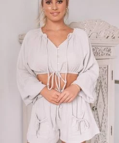 Valeria Stace Top - Grey CLOTHING 10 Valeria Stace Top - Grey CLOTHING