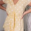 YH & Co (Chloe Yip) Gale Playsuit - Yellow Spot CLOTHING
