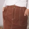 Into Fashion CLOTHING Bibliotec Skirt - Chocolate