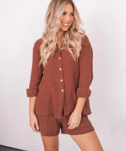 Pink Diamond Pisces Shorts - Chocolate CLOTHING