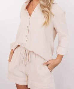 Pink Diamond CLOTHING Pisces Shorts - Beige