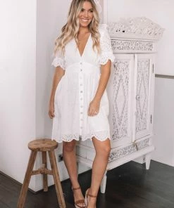 Esther & Co. Bela Dress - White Lace