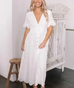 Esther & Co. DRESSES Korbela Dress - White Lace