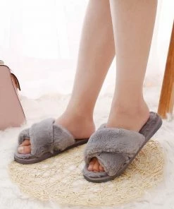 Alibaba Fluffy Slippers - Grey Maternity Dresses 9 Alibaba Fluffy Slippers - Grey Maternity Dresses