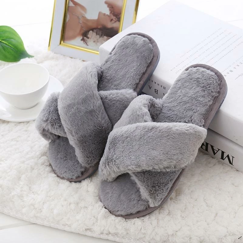Alibaba Fluffy Slippers - Grey Maternity Dresses 3 Alibaba Fluffy Slippers - Grey Maternity Dresses