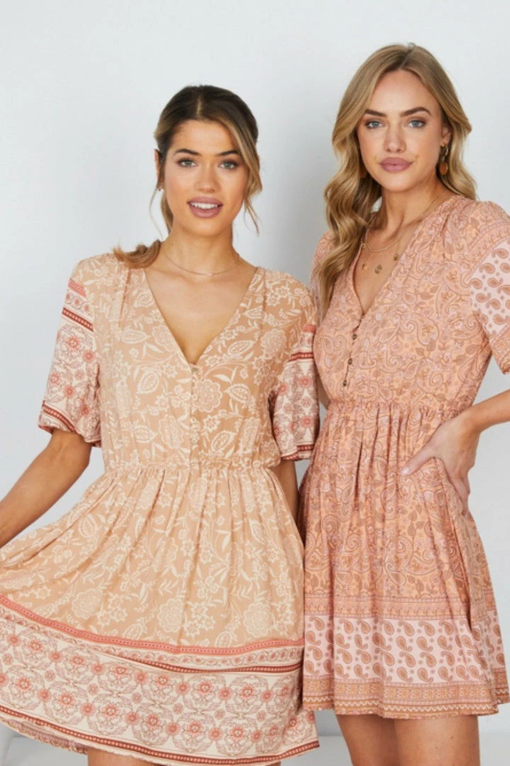 HQ Fashion DRESSES Ricarda Dress - Brown Print 4 HQ Fashion DRESSES Ricarda Dress - Brown Print