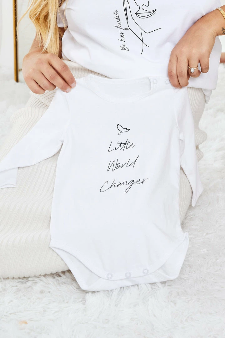 Worldchine Be Hers Baby Onesie - White 6 Worldchine Be Hers Baby Onesie - White