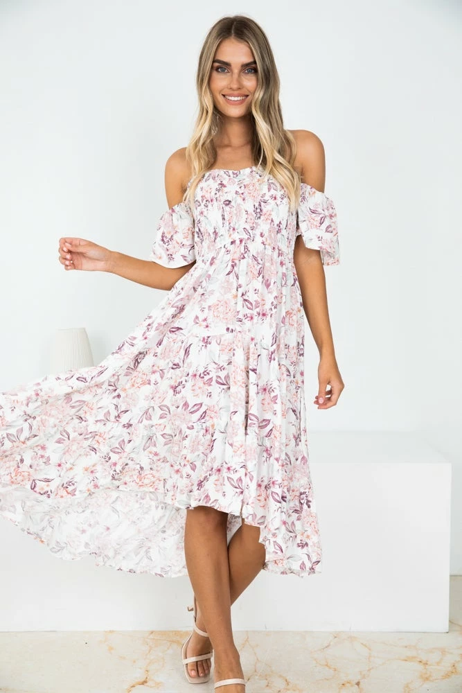 YH & Co (Chloe Yip) Rally Dress - White Floral 4 YH & Co (Chloe Yip) Rally Dress - White Floral