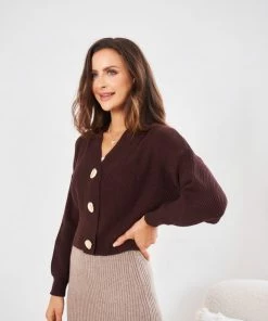 Red Berry CLOTHING Anca Cardigan - Chocolate