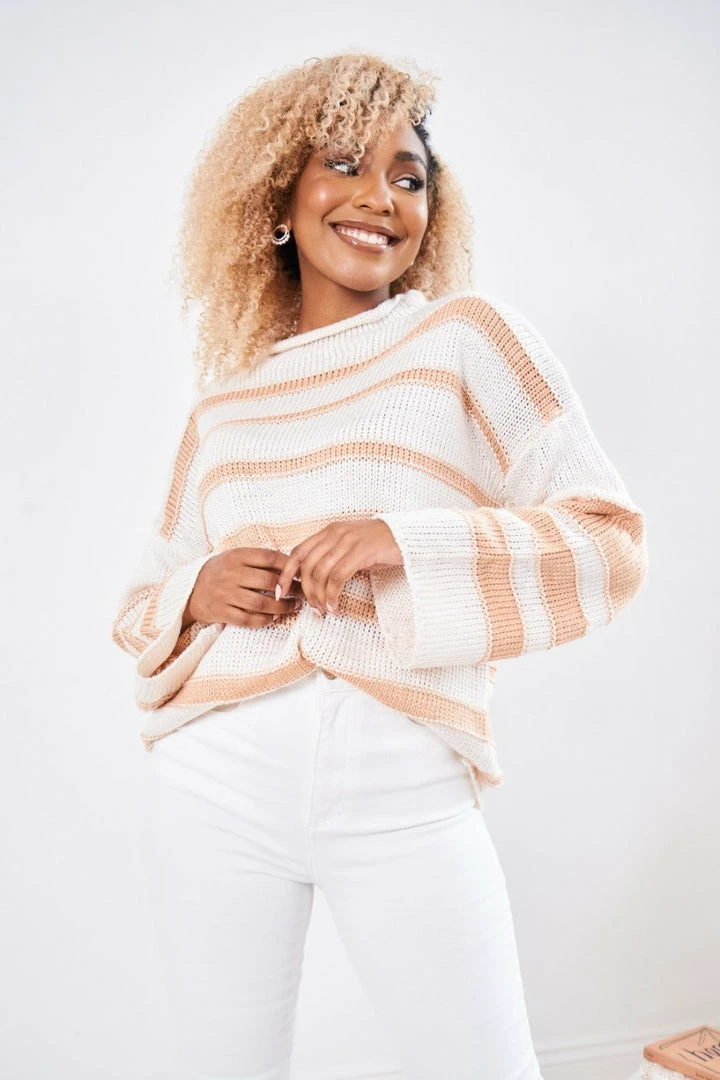 White Closet Brigita Knit - Cream Stripe CLOTHING 4 White Closet Brigita Knit - Cream Stripe CLOTHING