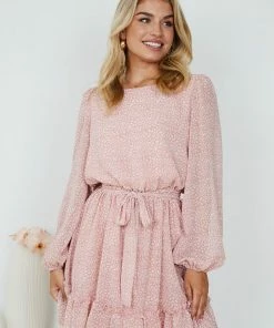 HQ Fashion Casual Dresses Valdez Dress - Blush Print