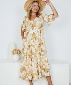 Style Box Briona Dress - White Print DRESSES