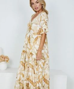 Style Box Briona Dress - White Print DRESSES