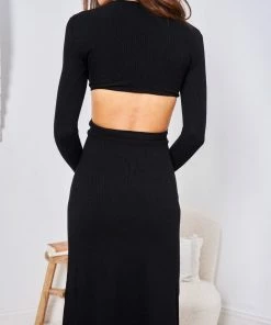 Into Fashion Brina Dress - Black CLOTHING