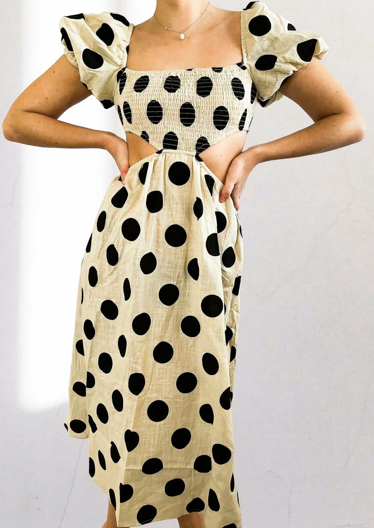 Reverse DRESSES Evangeline Dress - Beige Spot 7 Reverse DRESSES Evangeline Dress - Beige Spot