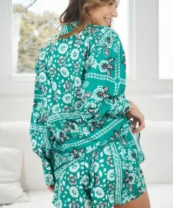 Reverse Delicia Set - Emerald Print CLOTHING