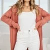 One Love CLOTHING Zuzu Coatigan - Coral