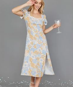 Paper Heart Moreen Dress - Beige Floral DRESSES 13 Paper Heart Moreen Dress - Beige Floral DRESSES