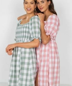 YH & Co (Chloe Yip) DRESSES Lettice Dress - Sage Gingham