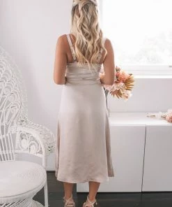 Esther Luxe Poppy Dress - Champagne