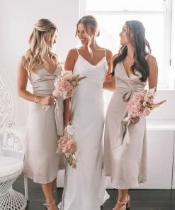 Esther Luxe Poppy Dress - Champagne