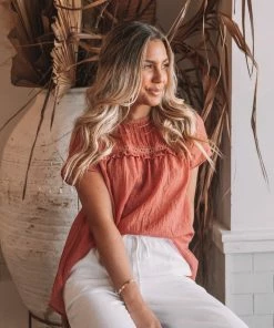 Rock Denim Hondura Top - Rust