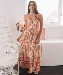 WeLove Fashion Bridget Dress - Apricot Print