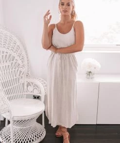 Desire Kiama Dress - Beige Casual Dresses
