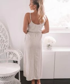Desire Kiama Dress - Beige Casual Dresses